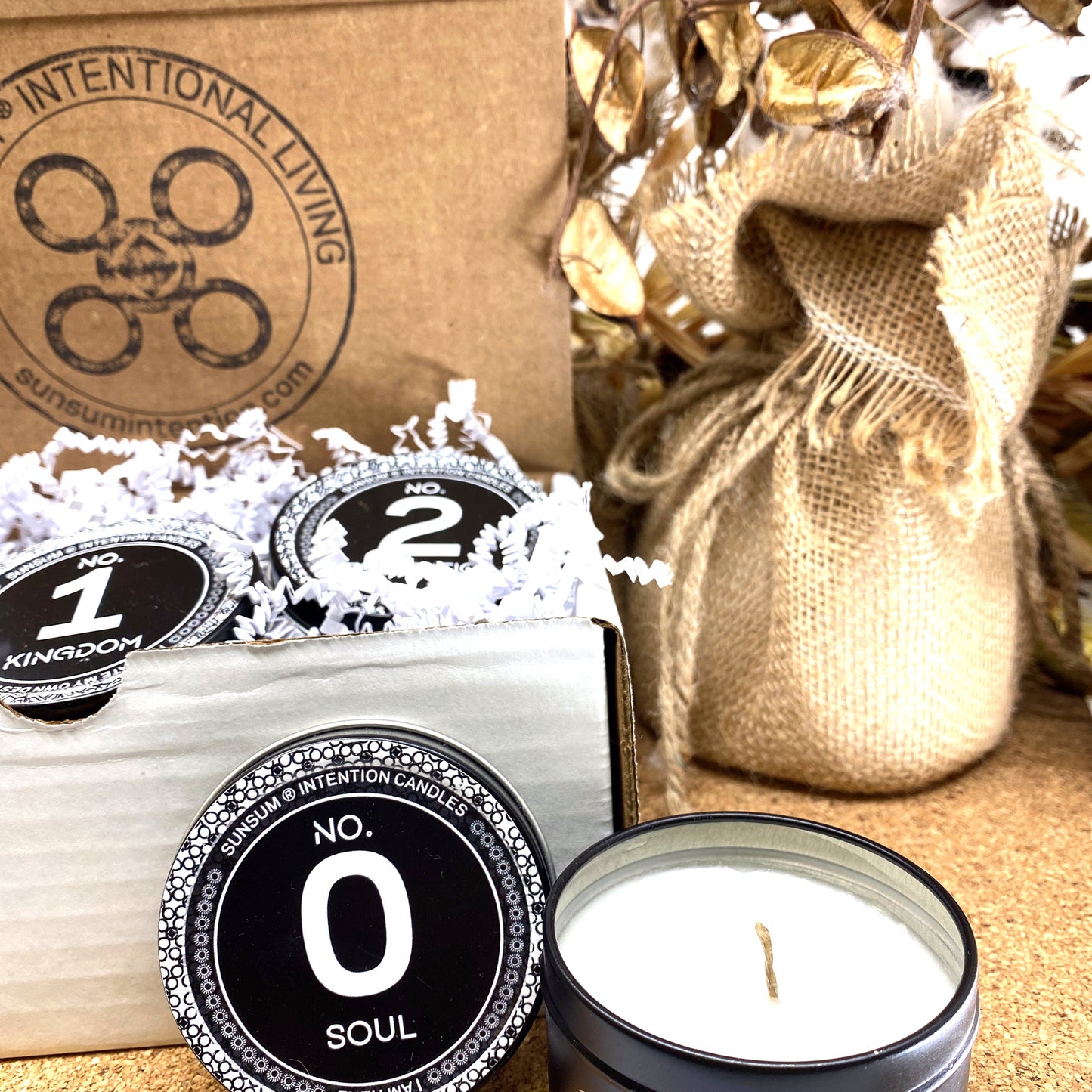 Get Grounded for Self-Care journey box with open candle