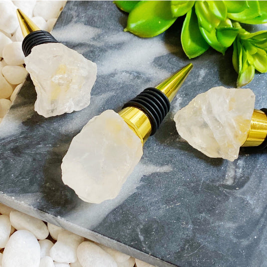 natural stone wine stopper clear