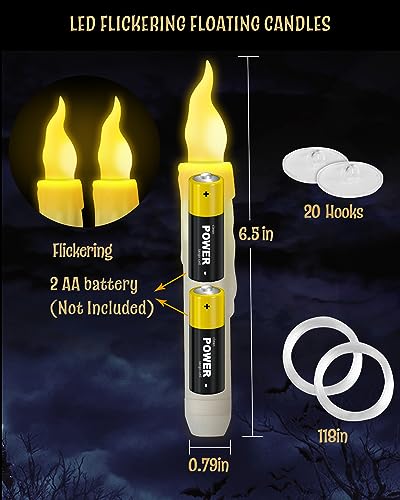 led candles are powered by 2 AA batteries (not included)