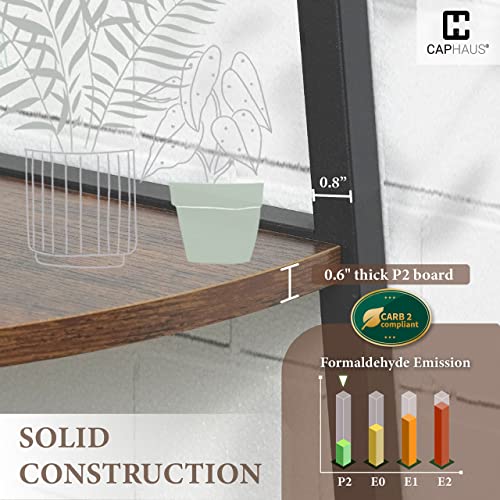 corner shelf is made of solid construction with .8 inch steel, .6 inch think p2 board, and has a low formaldehyde emission