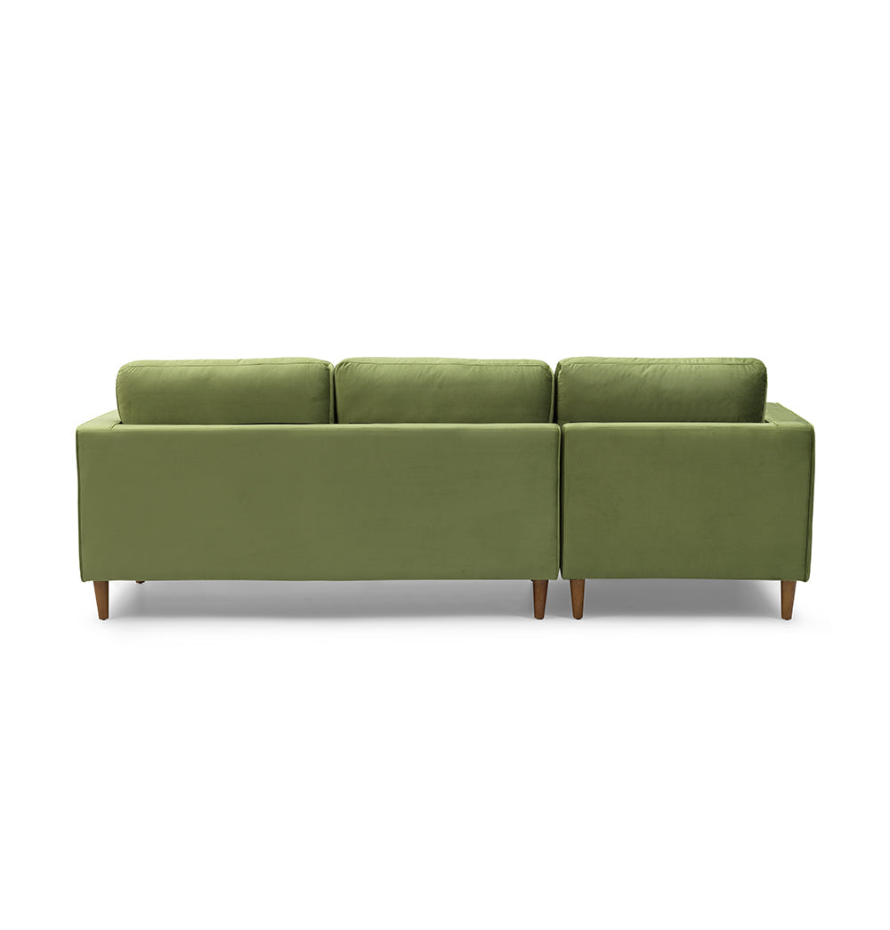 back view of Luxurious Bente Green Velvet Sectional Sofa