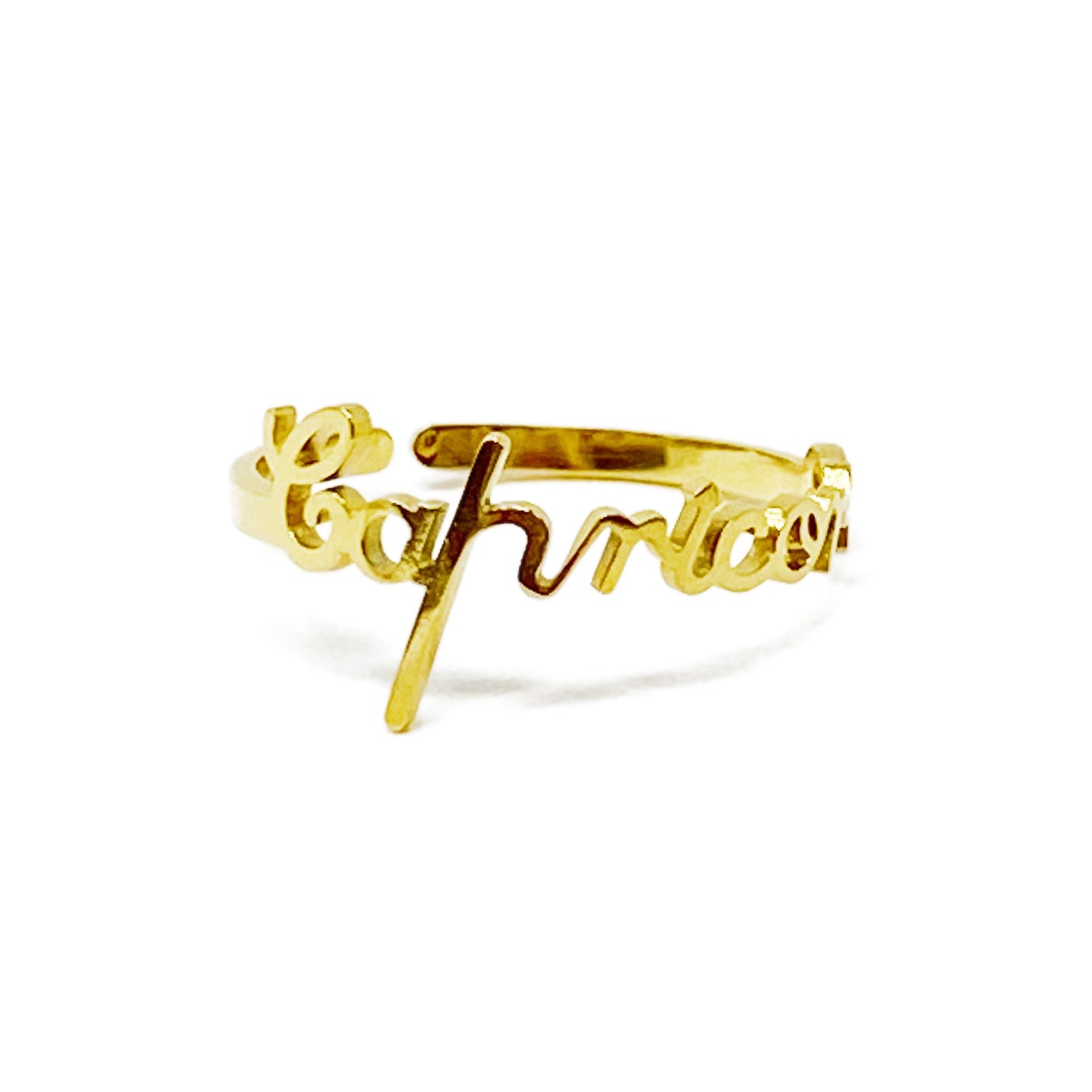 Scripted Zodiac Name Adjustable Rings